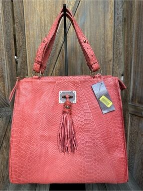Elliott Lucca Cayen Exotic Genuine Leather Handbag Tote New with Tags